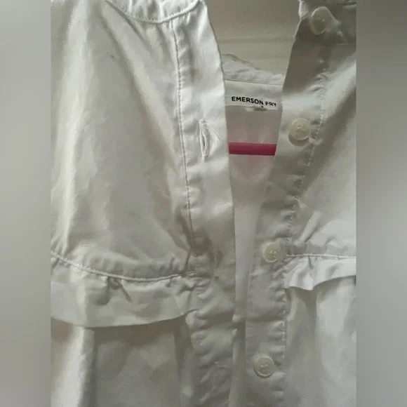 Emerson Fry White Poplin Victorian-Style Ruffle Blouse - Picture 3 of 11